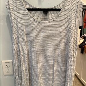 Sunday Black and White Striped Tank Top